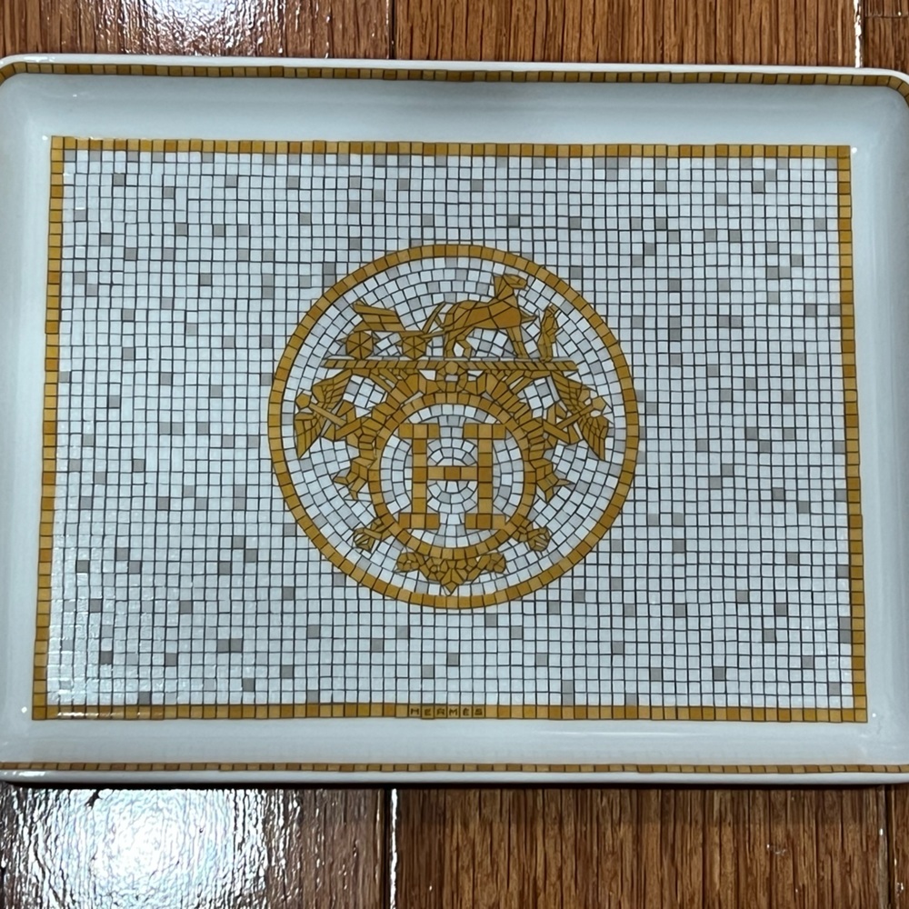 HERMES Mosaique au 24  Plate Gold AKA sushi plate